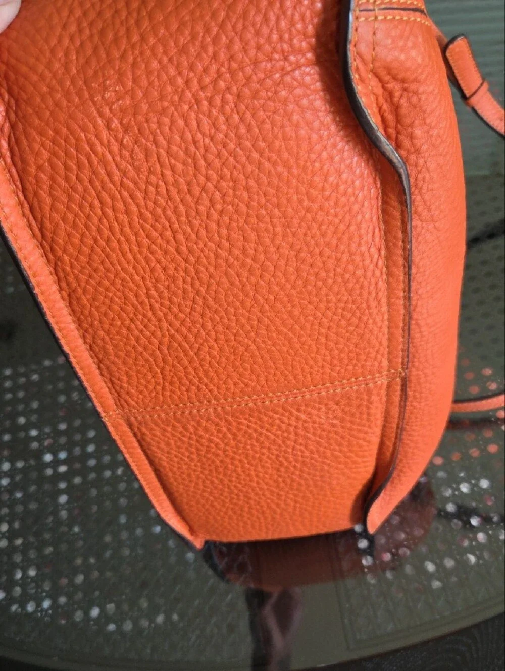 MCM Orange Leather Satchel Bag